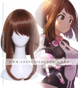 peluca uraraka ochako cosplay colombia tienda cotton galaxy bogota 01