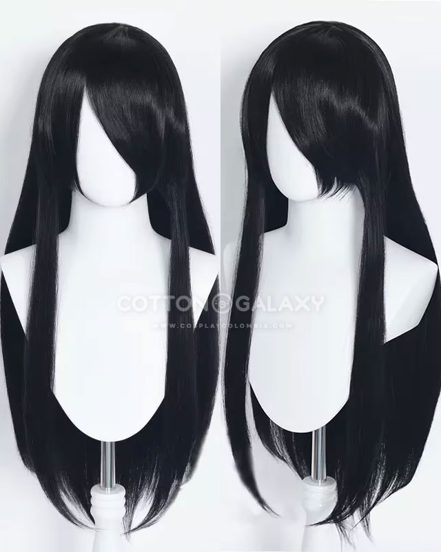 Peluca base para Cosplay liza 80cm Negra - Imagen 2