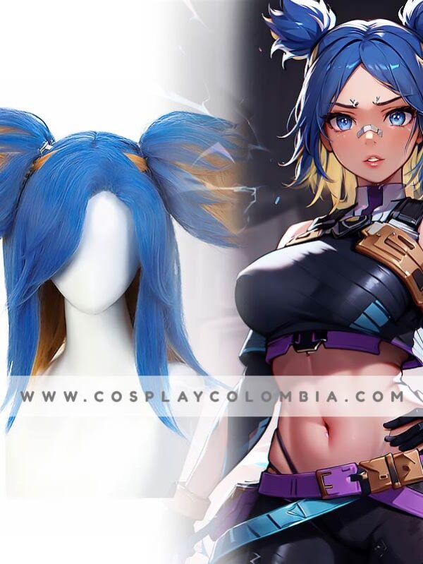 Valorant neon peluca cosplay tienda colombia cotton Galaxy 01