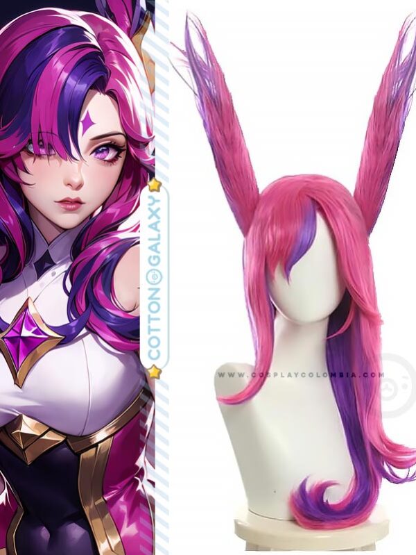 Peluca-Xayah-guarniada-estelar-league-of-legends-tienda-cosplay-colombia-cotton-galaxy-04