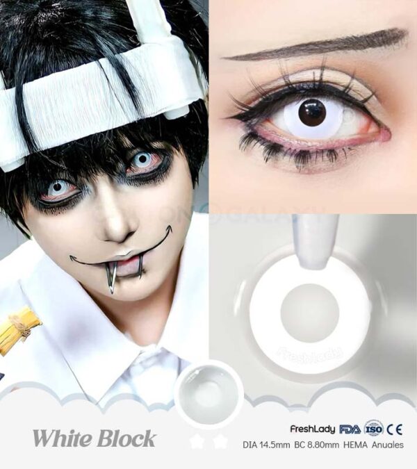 Lentes de contacto Cosplay White Block