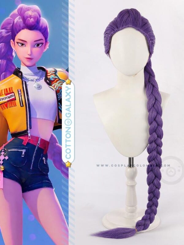 peluca-cosplay-Rumi-KPop-Demon-Hunters-traje-cotton-galaxy-tienda-colombia-01
