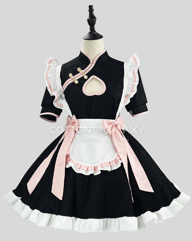Traje qipao Maid de corazón Rosa - Imagen 4